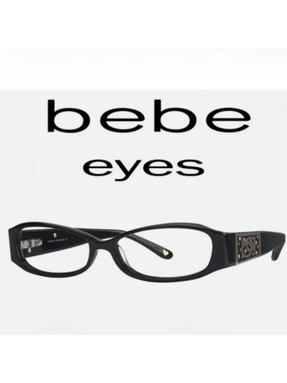 BEBE Fashionista Black Cat-Eye Eyeglass Frames 51-14-130 mm Optical Frames NWOT